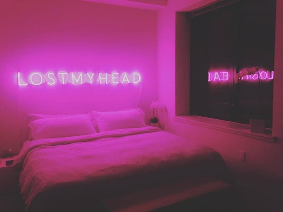 lights neon aesthetic bedroom